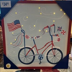 “Star Spangled Sweetie” Patriotic Bicycle Wall Art with LED Lights 🇺🇸